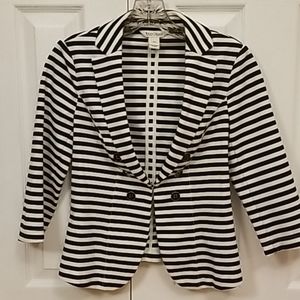 WHBM Black & White Striped Blazer